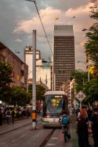 Medellin Coltejer main Building and tramp system.