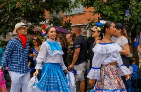 The Colombian people dancing traditional songs