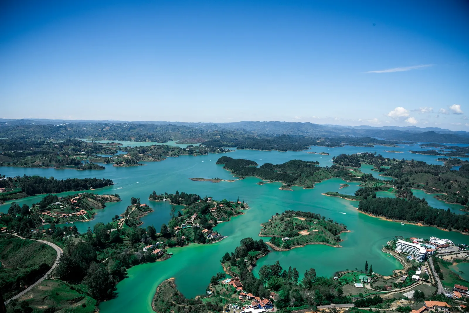 Guatapé reservoir and El Peñol area