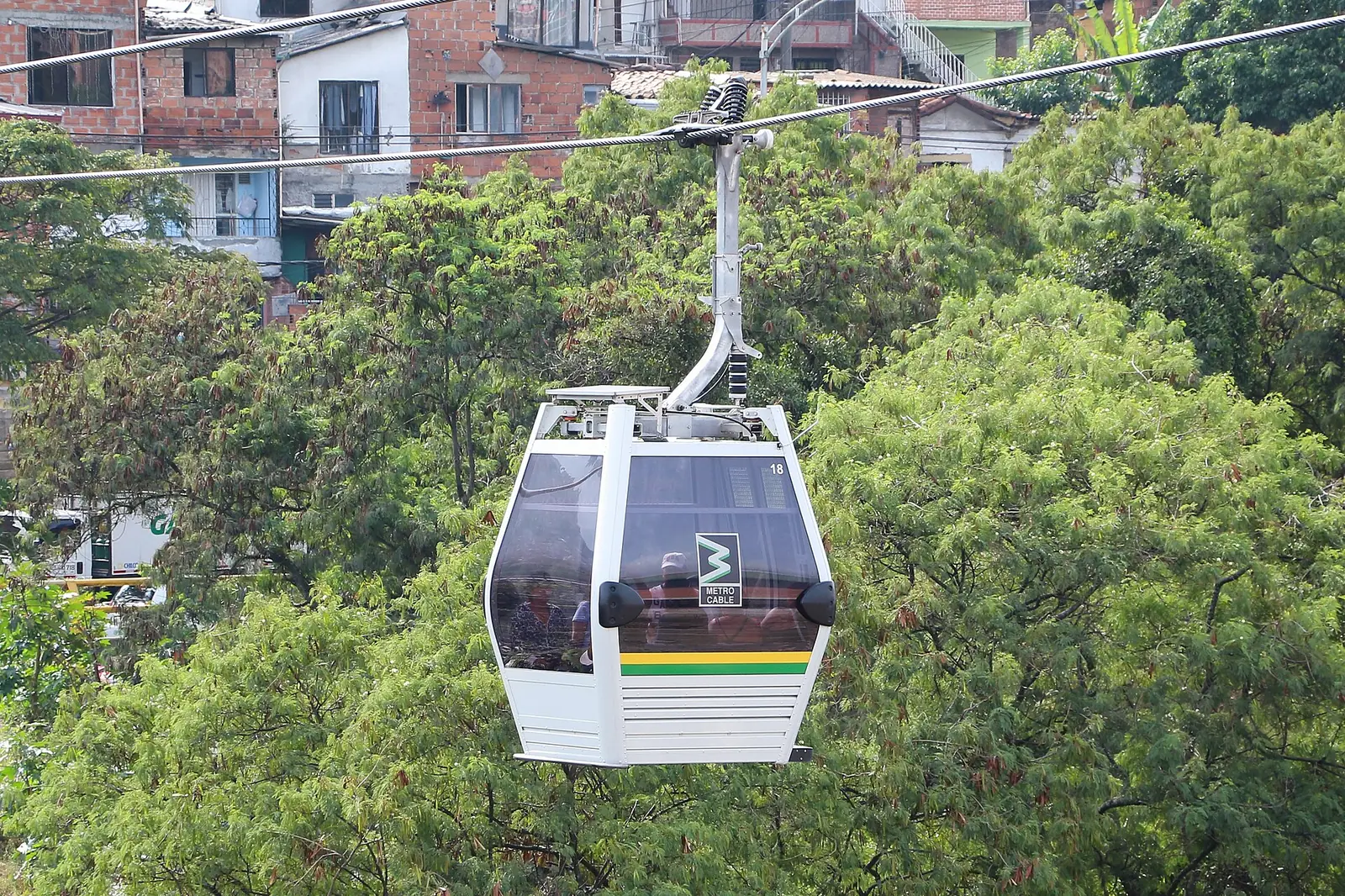 Medellín Metrocable over the hills